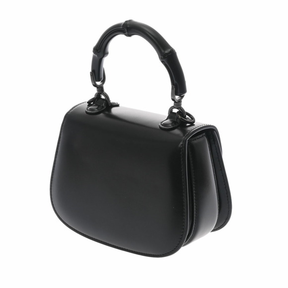 Gucci Bamboo Top Handle Black Calfskin Bag - Picture 2 of 9